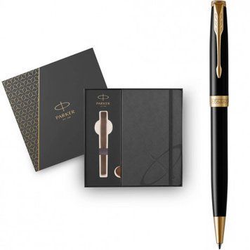 Набір Parker SONNET Black Lacquer GT BP (кулькова ручка + блокнот Parker) 86 032b24 фото
