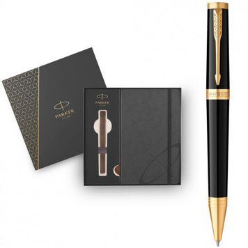 Набор Parker INGENUITY Black Lacquer GT BP (шариковая ручка + блокнот Parker) 60 032b24 фото