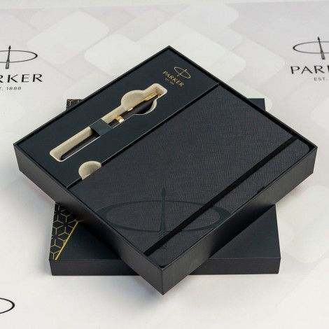 Набор Parker SONNET Matte Black Lacquer GT FP F (перьевая ручка + блокнот Parker) 84 811b24 фото