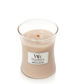 Ароматическая свеча Woodwick Medium Vanilla & Sea Salt с ароматом ванили и морской соли 275 г 92191E фото