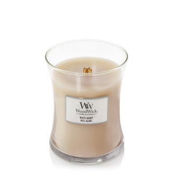 Ароматическая свеча Woodwick Medium White Honey с ароматом апельсинового цуката 275 г 92026E фото