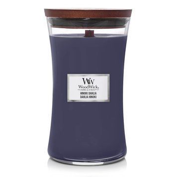 Ароматическая свеча Woodwick Large с нотами дерева хиноки, сливы и георгины Hinoki Dahlia 609 г 1743611E фото