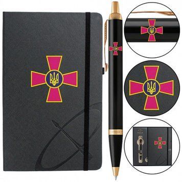 Набор Parker IM ARMY Black GT BP Эмблема ЗСУ (шариковая ручка + блокнот Parker) 22032b24_W0010u фото