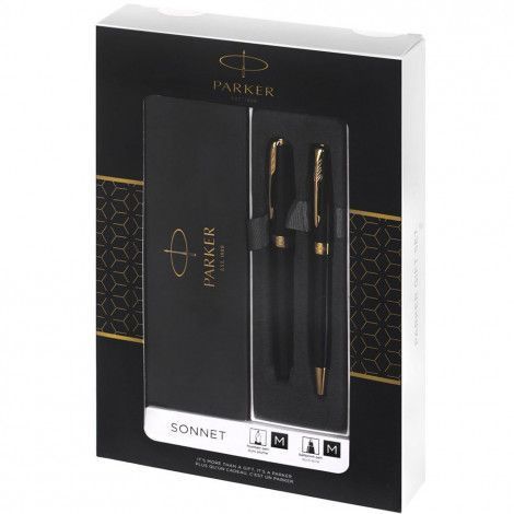 Набор ручек Parker SONNET Black Lacquer GT FP+BP (перьевая + шариковая) 86 092b19 фото