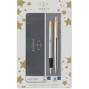 Набор ручек Parker JOTTER Stainless Steel GT FP+BP (перьевая + шариковая) 16 092b23 фото