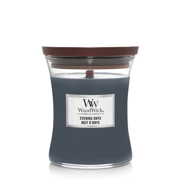 Ароматична свічка Woodwick Medium Evening Onyx з ароматом чорної орхідеї і сандалового дерева 275 г 1725480E фото