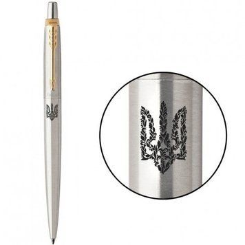 Ручка кулькова Parker JOTTER Stainless Steel GT BP Тризуб квітковий 16032_T055b 16032_T055b фото