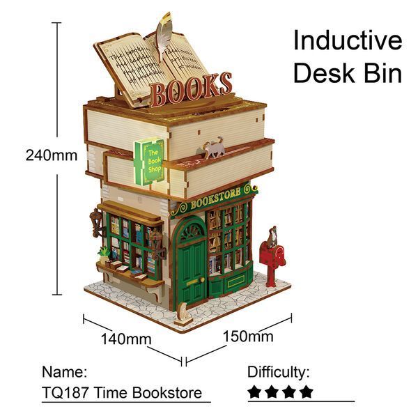 Конструктор 3D міні-будинок Tonecheer Time Bookstore TQ187 TQ187 фото