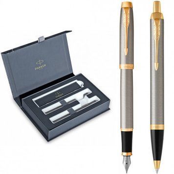 Набор Parker IM Brushed Metal GT FP+BP (перьевая + шариковая) 22 292b24 фото